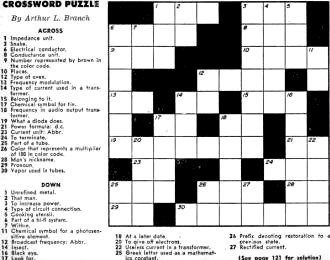 Crossword Puzzle from the November 1957 Popular Electronics - RF Cafe