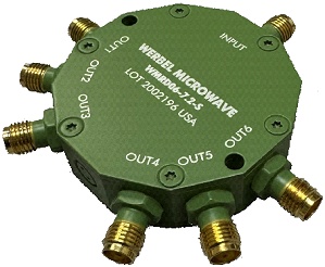 Werbel Microwave 6-Way Power Splitter for DC to 7.2 GHz - RF Cafe