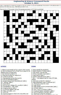 Typical Weekly Engineering & Science Crossword Puzzle (2000-2024 collection) - RF Cafe