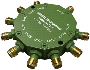 Werbel Microwave 9-Way Power Splitter for DC to 7.2 GHz - RF Cafe