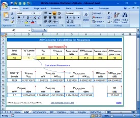 RF Cafe Calculator Workbook screen shot - Analog-to-Digital Converter Calculator