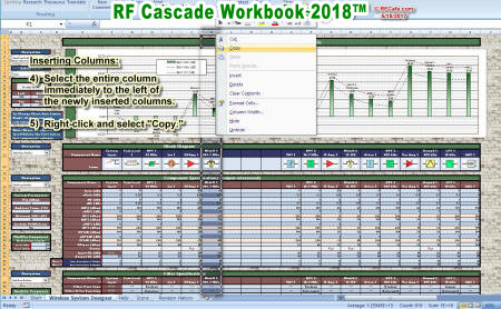 Inserting Columns (2) in RF Cascade Workbook 2018 - RF Cafe