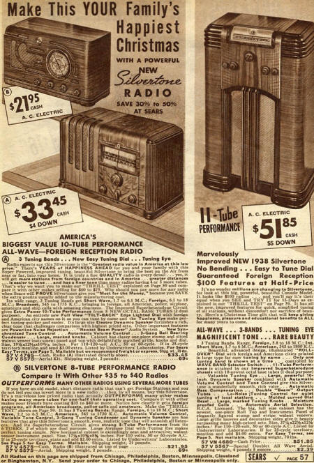 Radio Advertisement from the 1937 Sears Roebuck Christmas Catalog - RF Cafe