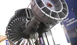 LEGO Rolls-Royce Trent 1000 Turbine Engine, Complete engine on display at Farnborough  - RF Cafe Cool Pic