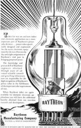 Raytheon Manufacturing Company Advertisement from February 1943 QST - RF Cafe