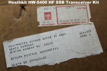 Heathkit HW−5400 HF SSB Transceiver Carton Shipping Label (c1985) - RF Cafe