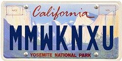 MMWKNXU California DOT License Plate - RF Cafe