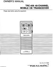 Realistic TRC-409 Portable CB Radio User's Manual (p1) - RF Cafe