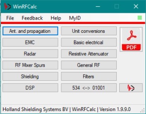 Windows RF Calculator by Holland Shielding Systems - RF Cafe Cool Product