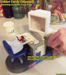 Prying Off the Computer Front Cover on Dilbert Candy Dispenser - RF Cafe