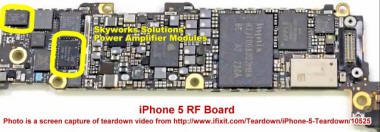 iPhone 5 RF Printed Circuit Assembly from ifixit.com Website Video - RF Cafe