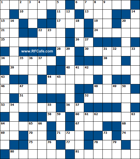 RF Cafe Engineering & Science Crossword Puzzle December 16, 2018