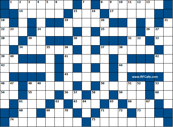 RF Cafe Engineering & Science Crossword Puzzle February 17, 2019