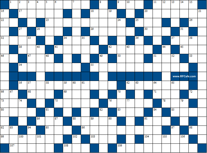 Engineering & Science Crossword Puzzle March 22, 2020 - RF Cafe 