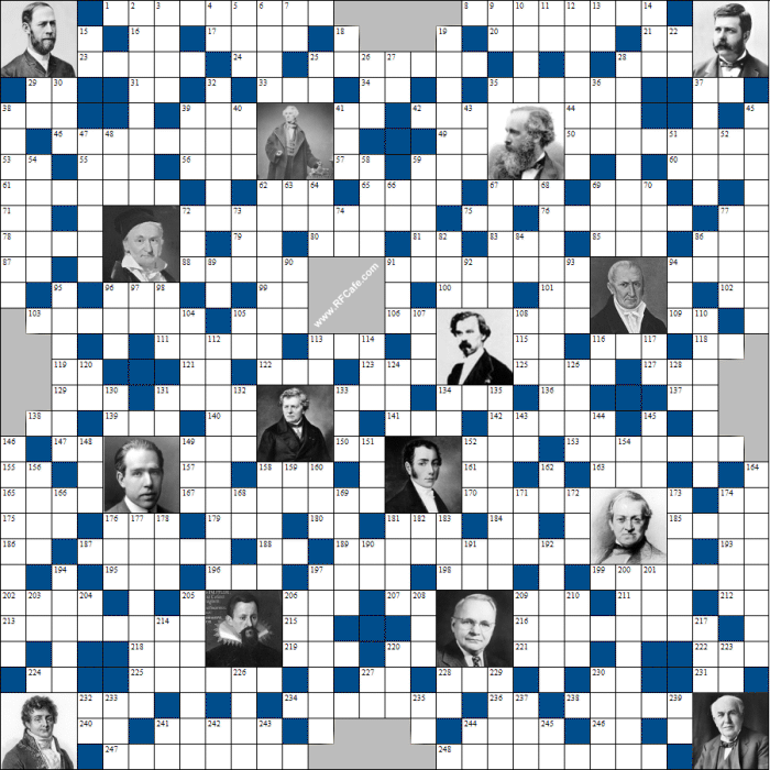 Science Celebrity Theme Crossword Puzzle for December 12th, 2021 - RF Cafe