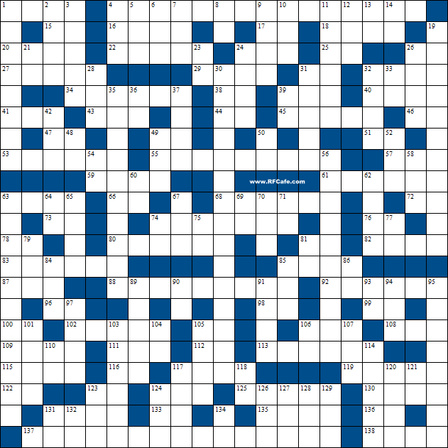 Science Theme Crossword Puzzle for January 24th, 2021 - RF Cafe