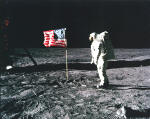 RF Cafe - Buzz Aldrin salutes the American flag during the Apollo 11 mission