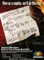 Clever Advertising Effectivenes -Spectrum Microwave Back-of-the-Napkin Design - RF Cafe Kirt's Cogitations