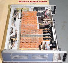 HP 5212A internal top left
(PCB's installed) - RF Cafe