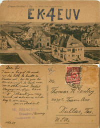 EK-4EUV QSL Card from Dresden, Germany (1924) - RF Cafe