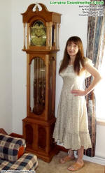 Supermodel Melanie with my grandmother clock - RF Cafe