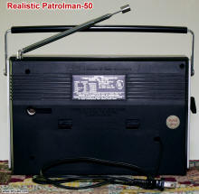 Back of Realistic Patrolman-50 Radio - RF Cafe
