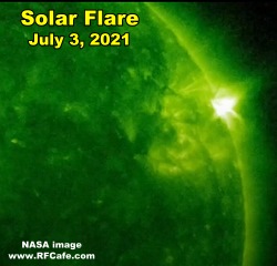 July 3, 2021 class X1 solar flare (NASA)