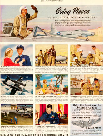 U.S. Air Force Recruitment Advertisement from the July 16, 1949 Saturday Evening Post - RF Cafe