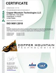 Copper Mountain Technologies Achieves ISO 9001:2015 Certification - RF Cafe