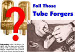 Foil Those Tube Forgers, January 1957 Popular Electronics - RF Cafe