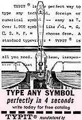 TYPIT Special Typewriter Symbols, January 10, 1964 Electronics Magazine - RF Cafe
