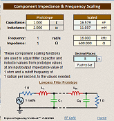 component Scaling Calculator in Espresso Engineering Workbook - RF Cafe