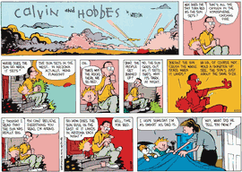 Calvin's Father Explains the Sunset (Watterson) - RF Cafe