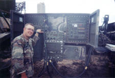 RF Cafe Visitor Service Member Photos - PV2 Matt Schultz in front of a PATRIOT launcher circa 1999