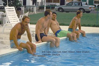 Ed Kopp, Joe Kast, Mark Wilson, Mike Shipton, Valdosta, GA  (circa 1987-90, Don Hicks photo) - RF Cafe