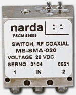Narda model MS-SMA-20 RF mechanical switch