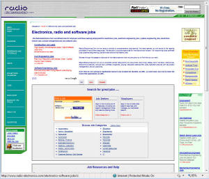 Radio-Electronics.com Job Search Screen