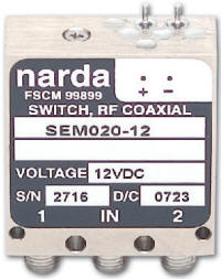 Narda's Model SEM02012 fail-safe SP2T RF switch