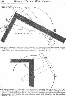 Audels Carpenter and Builders Guide - Drawing a Circle with a Builder's Square (page 334) - RF Cafe