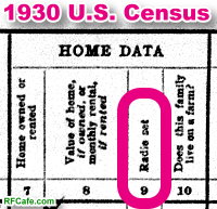 1930 U.S. Census - Do You Own a Radio?, Kirt's Cogitation #286 - RF Cafe