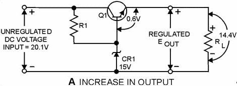 Series voltage regulator. INCREASE IN Output - RF Cafe