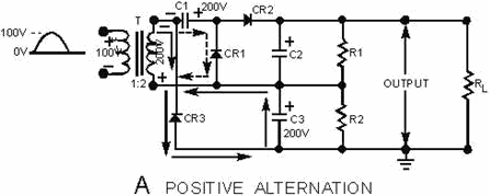 Voltage tripler. Positive ALTERNATION - RF Cafe