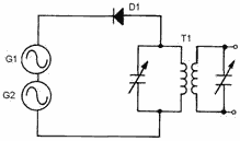 Typical heterodyning circuit