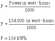 Power convert to kWh equation - RF Cafe
