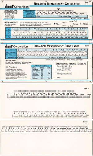 Ohmart Corporation Radiation Measurement Cardboard Calculator - RF Cafe