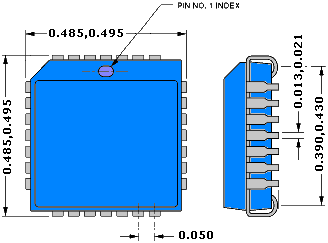 PLCC-28 Package Outlines - RF Cafe