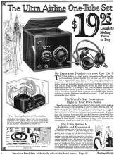 Ultra Airline 1-Tube Set, 1924 Montgomery Ward Radio Catalog - RF Cafe