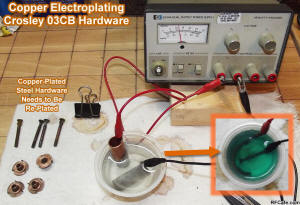 Copper electroplating solution created with white vinegar and an applied voltage - RF Cafe