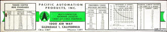 Pacific Automation Products: Copper Wire Slide Rule (side 1) - RF Cafe