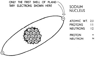 Nucleus and first shell of an atom of sodium - RF Cafe